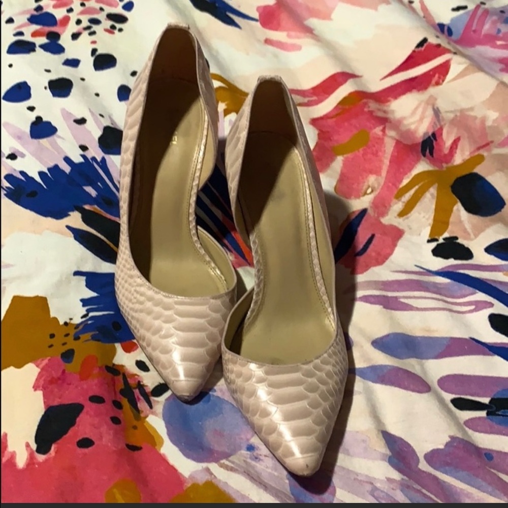 Michael Kors Cream Snakeskin Pumps